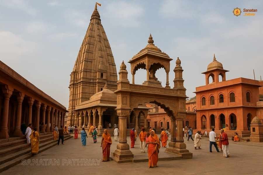 Sacred Vishnupad Temple in Gaya, Bihar, known for Shradh rituals and Pind Daan.